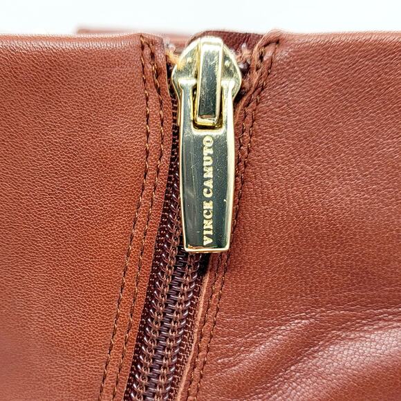 Vince Camuto Taileen Brown Genuine Leather Square Toe Ankle Booties Women’s 6.5 - Picture 6 of 9